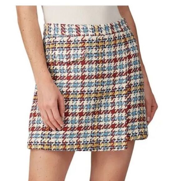 Waverly Grey Tessa Skirt 10 Knit A-Line Above Knee Mini Plaid Multicolor… - Picture 1 of 10